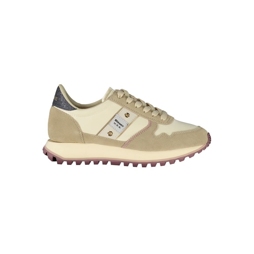 Beige Leather Women Sneaker Blauer