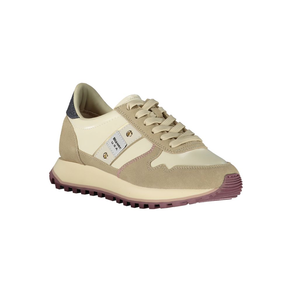 Beige Leather Women Sneaker Blauer