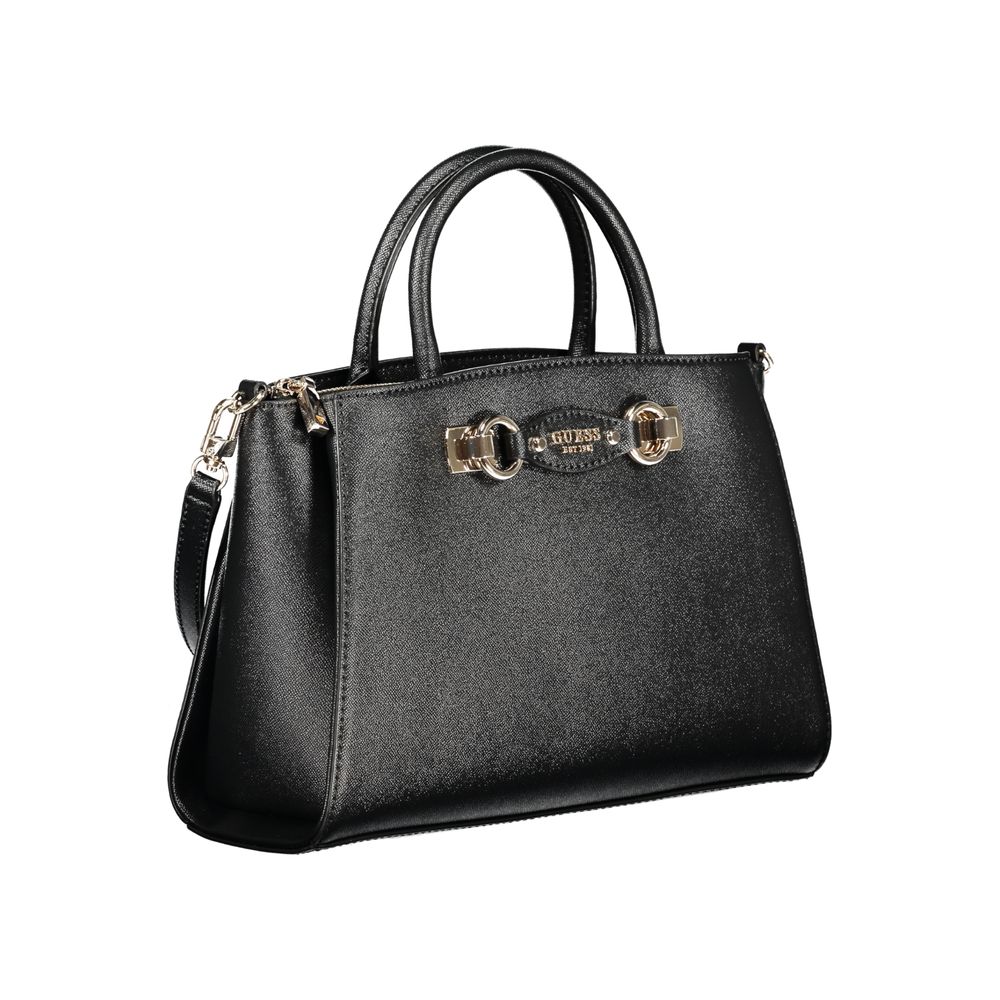Black Polyurethane Women Handbag Guess Jeans