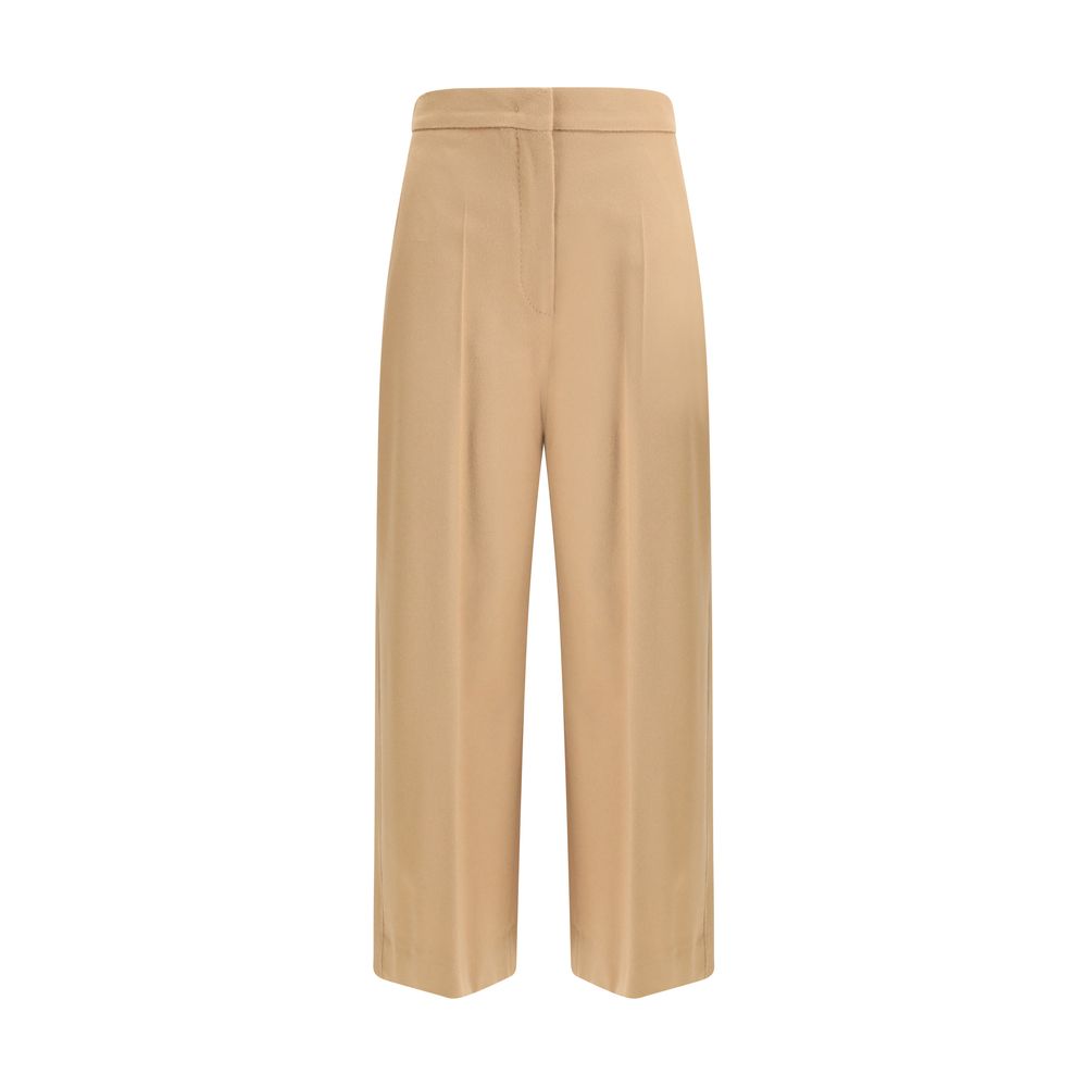Beige Fleece Wool Casual Pants Max Mara