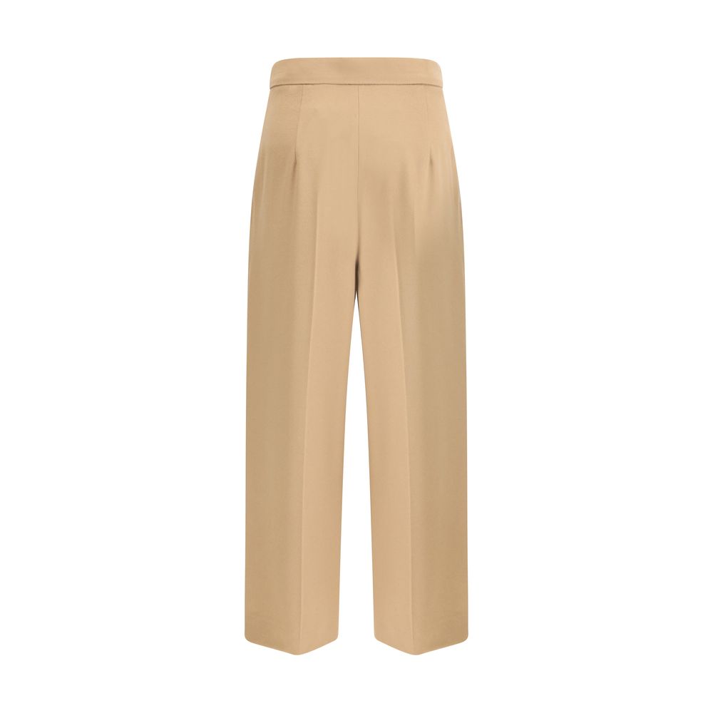 Beige Fleece Wool Casual Pants Max Mara