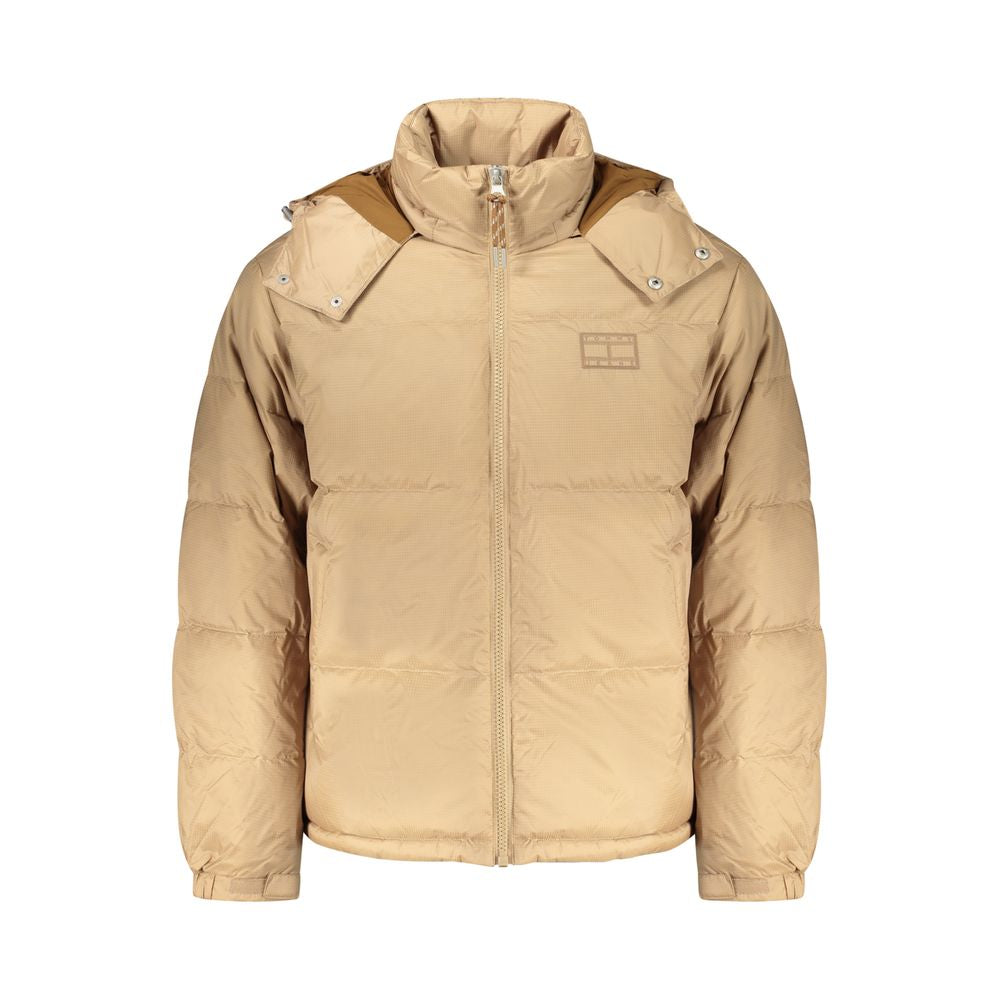 Beige Polyester Men Jacket Tommy Hilfiger