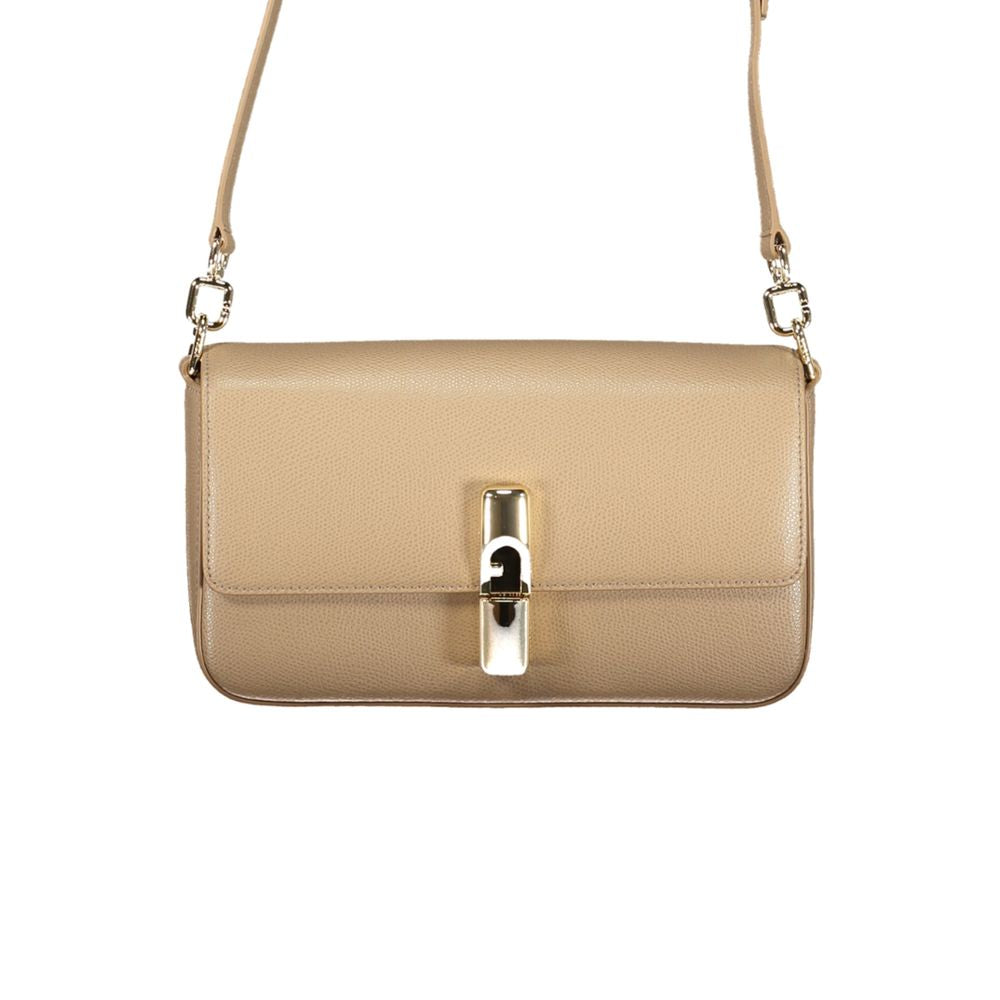 Beige Leather Women's Shoulder Bag Furla