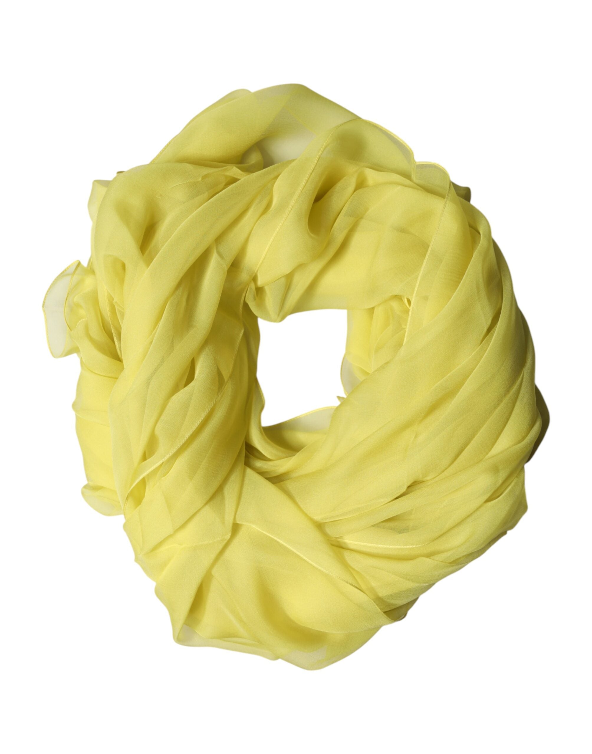 Yellow Stole Silk Neck Wrap Shawl Men  Scarf Dolce & Gabbana