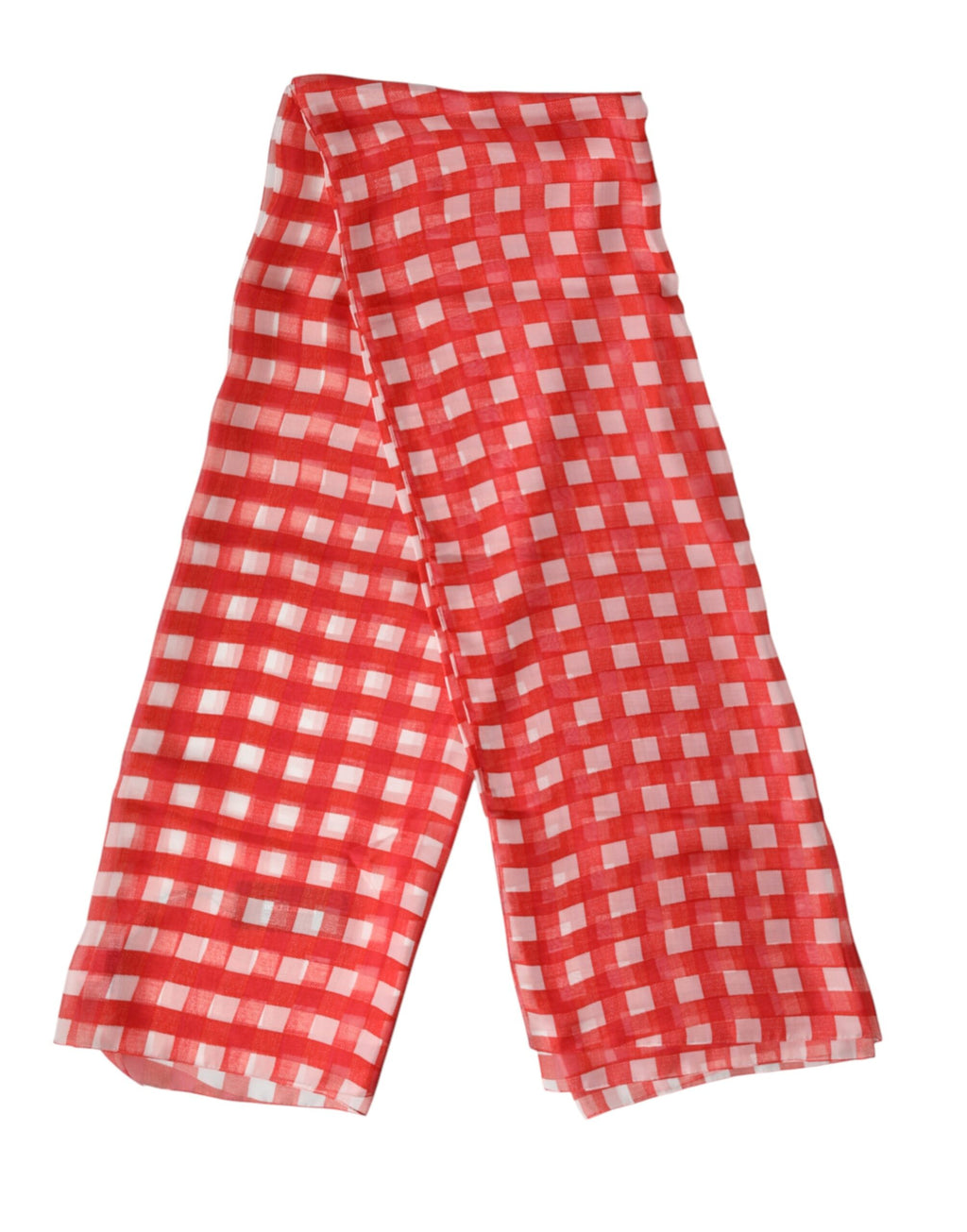 Red Checkered Stole Neck Wrap Shawl Scarf Dolce & Gabbana