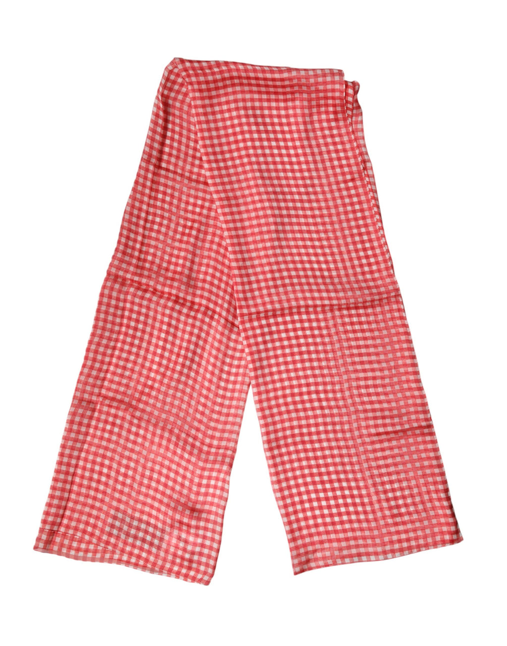 Red Checkered Silk Neck Wrap Shawl Scarf Dolce & Gabbana