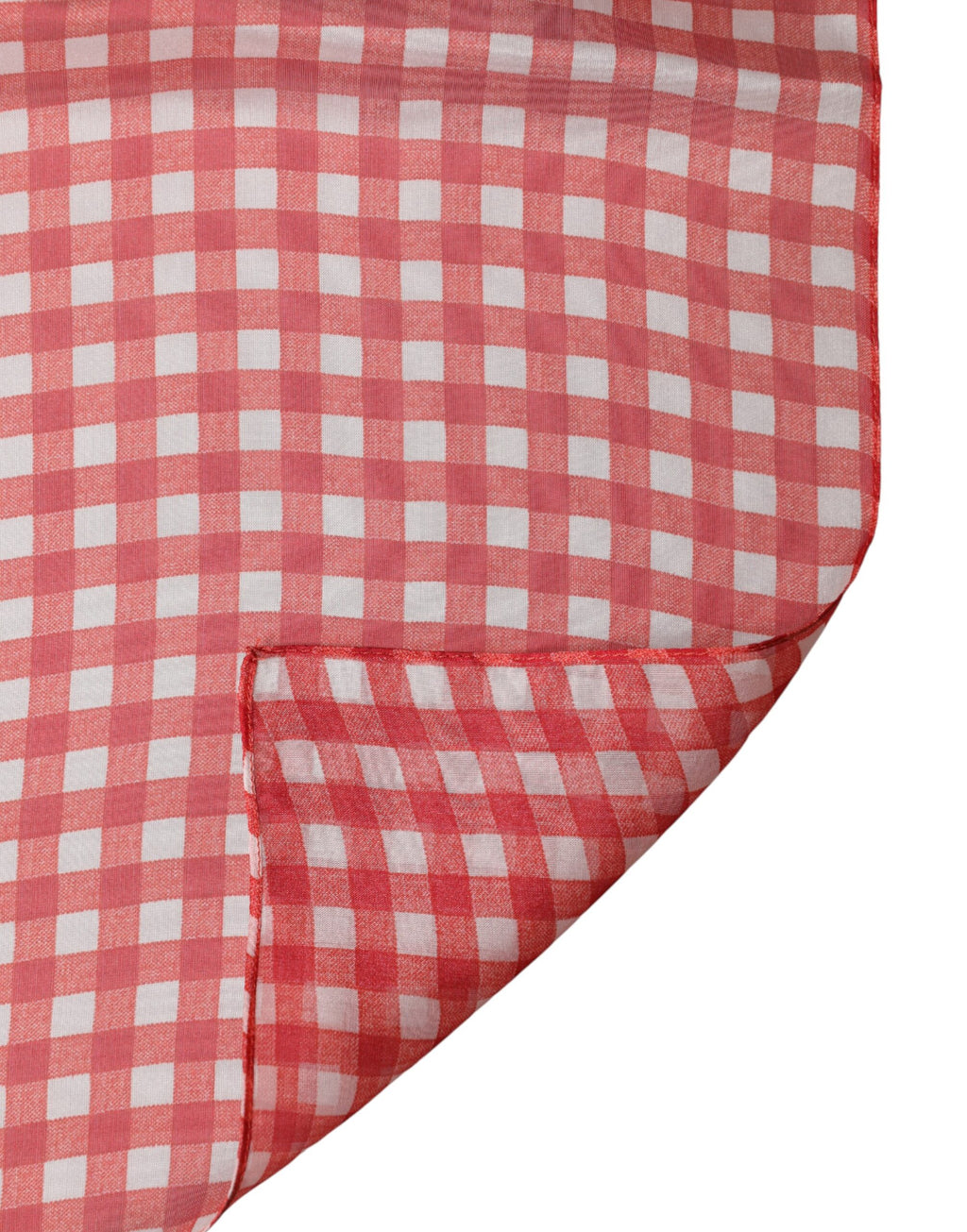 Red Checkered Silk Neck Wrap Shawl Scarf Dolce & Gabbana