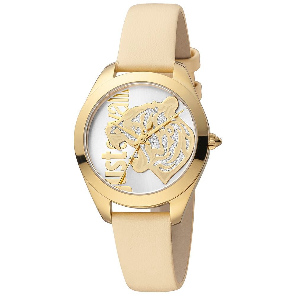 Beige Leather Dress Watch - BrandLuxe Outlet