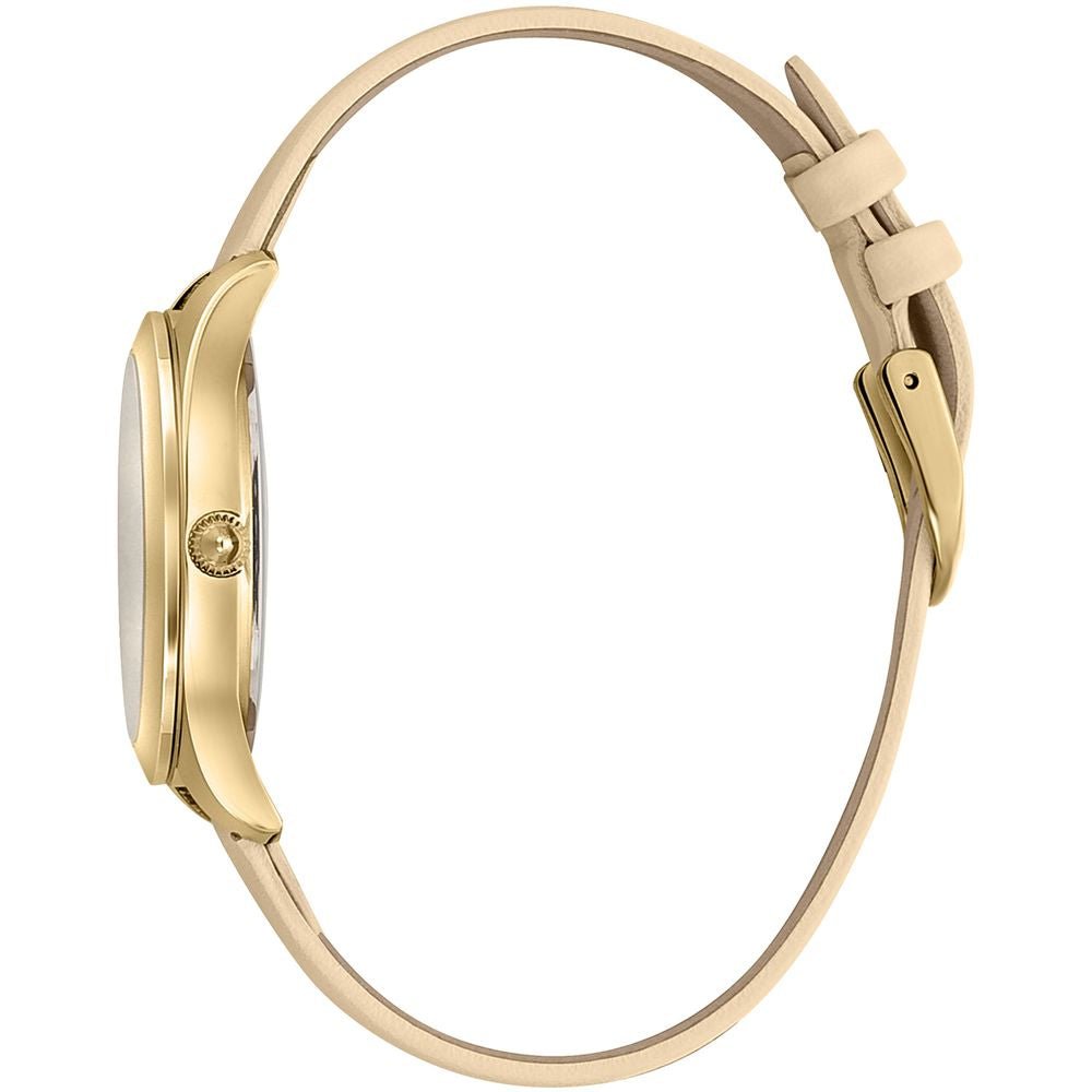 Beige Leather Dress Watch - BrandLuxe Outlet