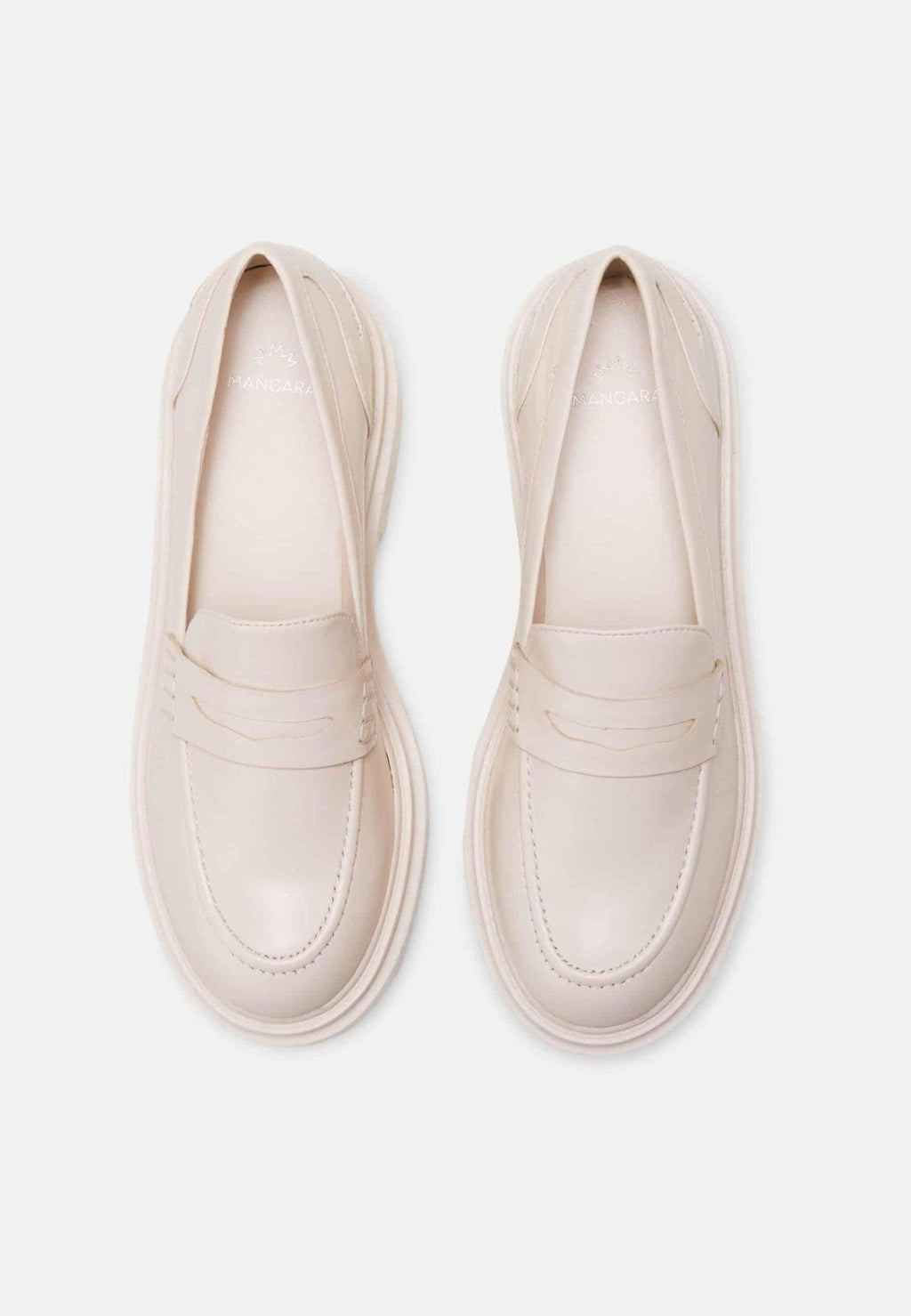 Beige Leather Loafers – Chunky Block Sole Design - BrandLuxe Outlet