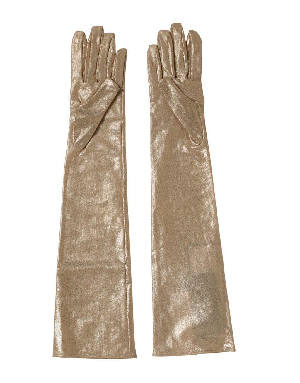 Beige Nylon Long Elbow Length Mitten Gloves - BrandLuxe Outlet