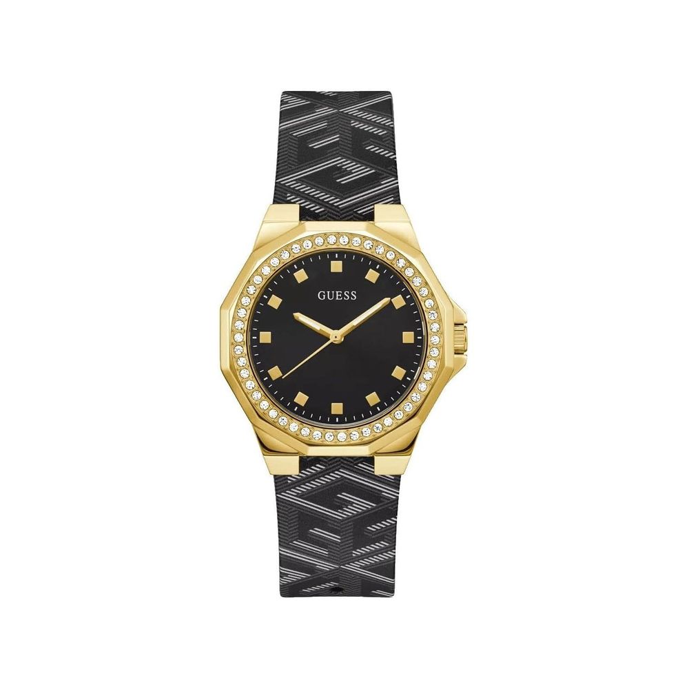 Black Leather Dress Watch Guess
