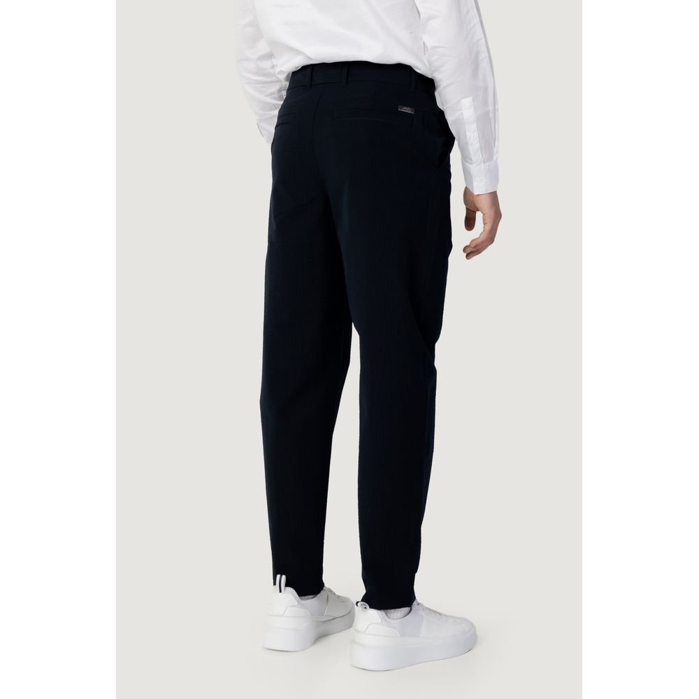 Blue Cotton Casual Pants - BrandLuxe Outlet
