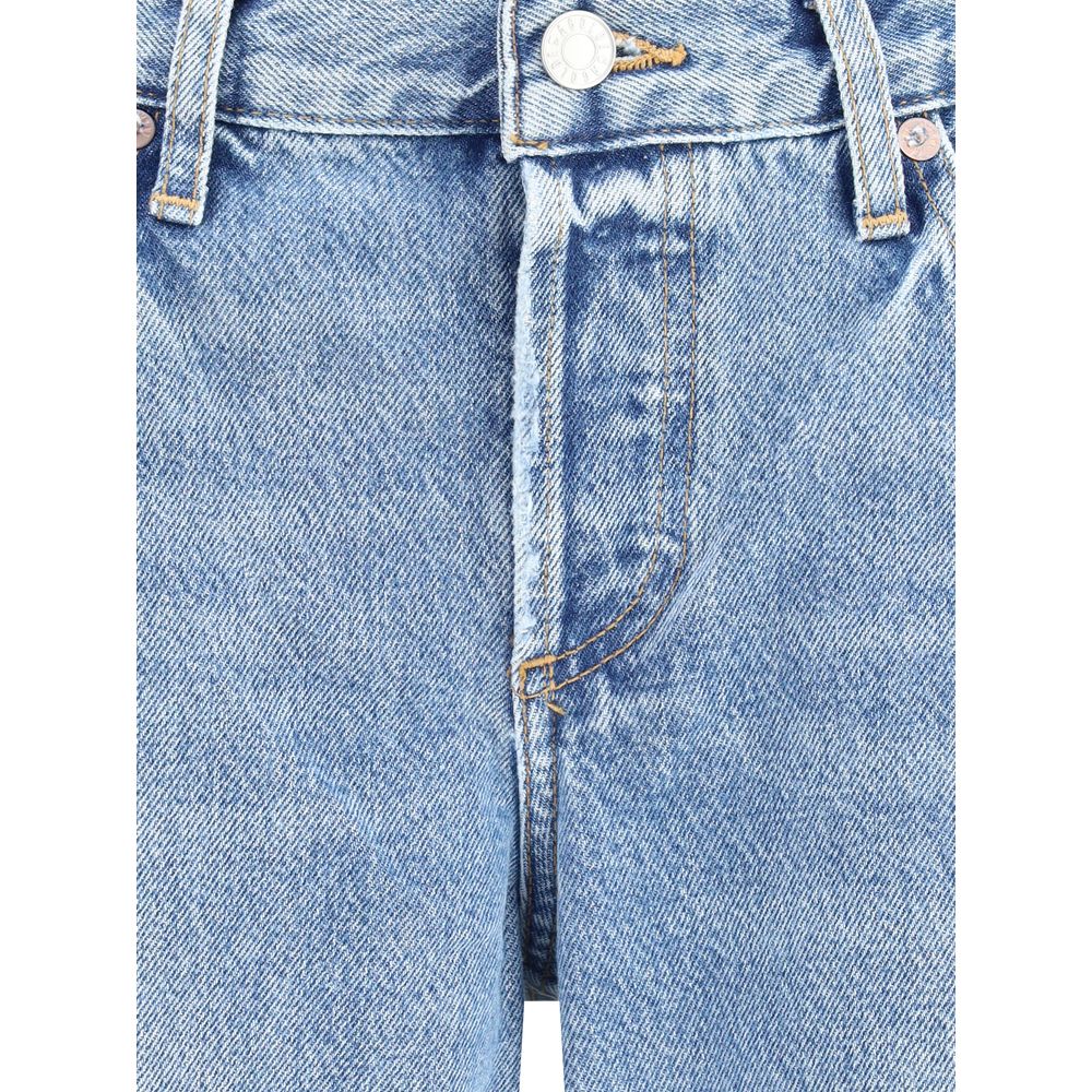 Blue Cotton Straight - Leg Jeans - BrandLuxe Outlet