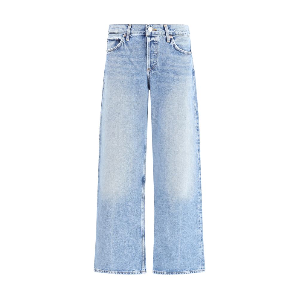Blue Cotton Straight - Leg Jeans - BrandLuxe Outlet
