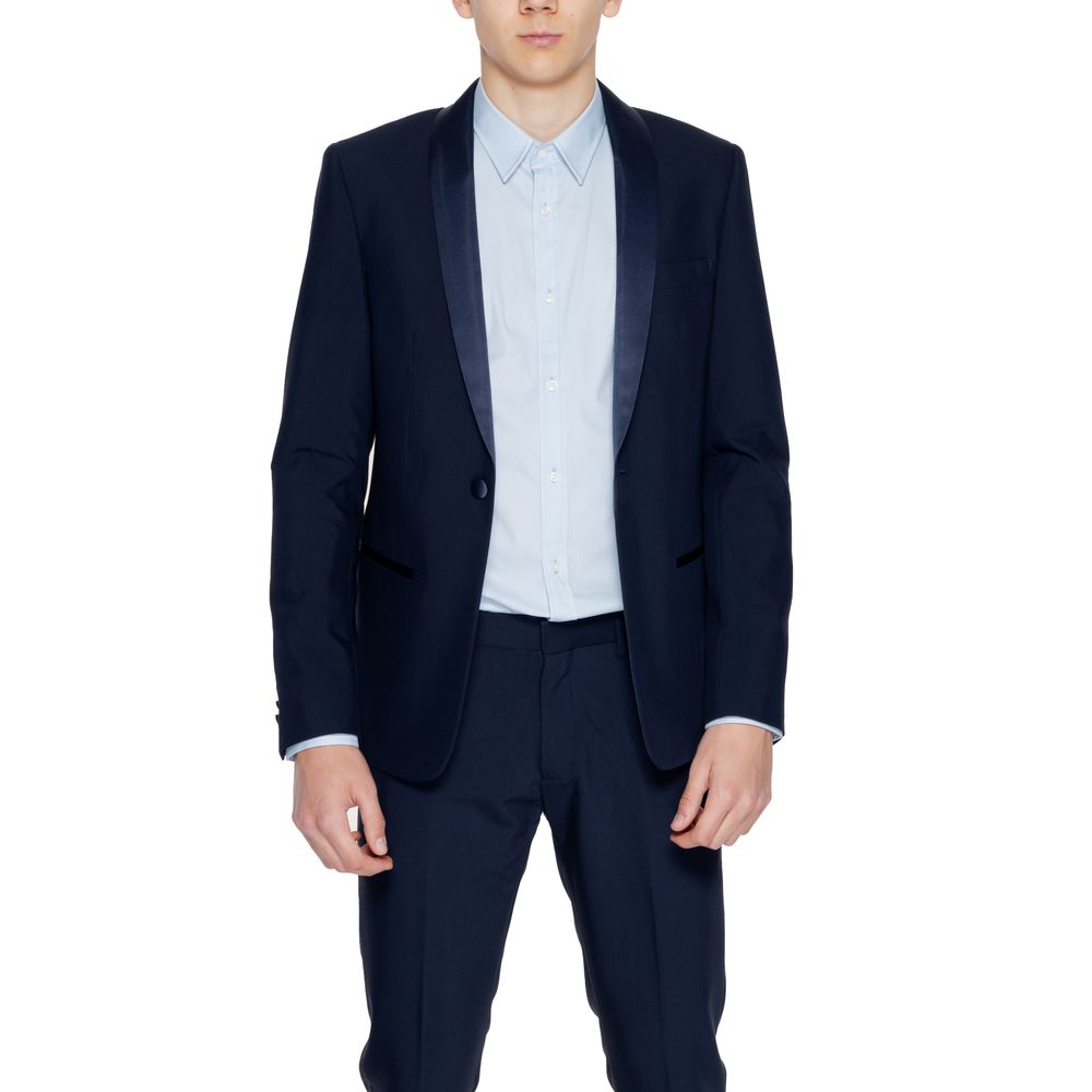 Blue Polyester Blazer - BrandLuxe Outlet