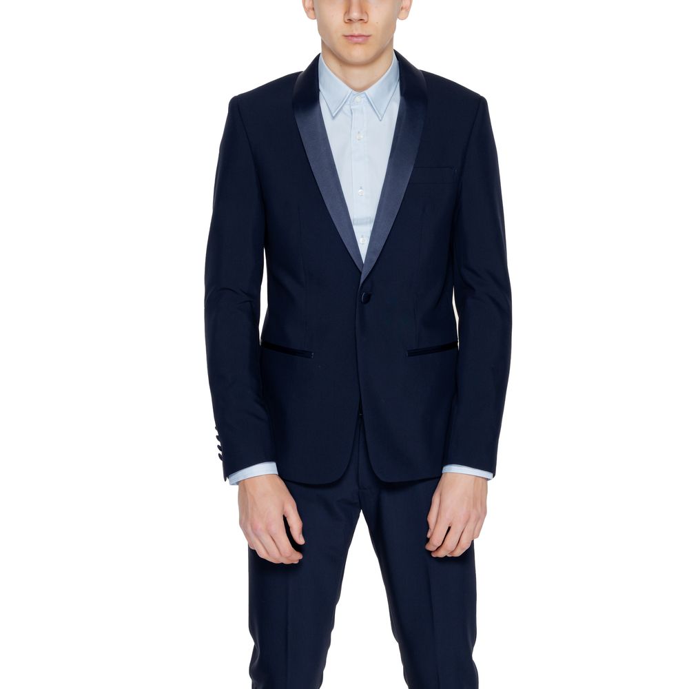 Blue Polyester Blazer - BrandLuxe Outlet